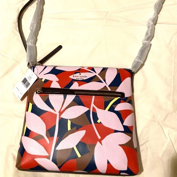 Kate Spade Jackson Tropical Toss Pebbled Leather Crossbody NWT. - Picture 4 of 8